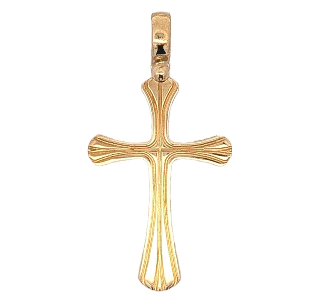 10KT Yellow Gold Fancy Cross Pendant