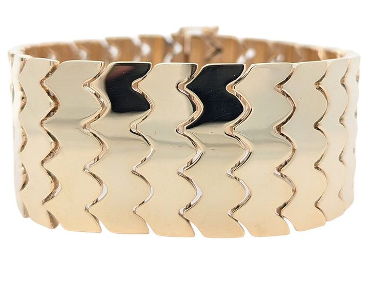 14KT Yellow Gold 7.5" 27mm Estate Bracelet