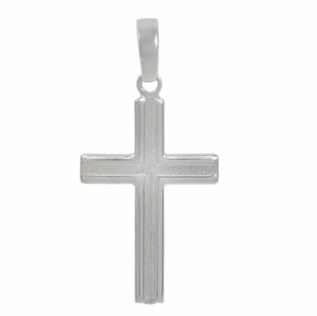 Sterling Silver 25x16mm Cross Pendant