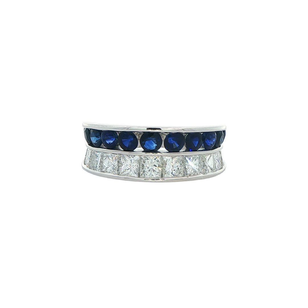 14K White Gold Sapphire 2.00ctw Diamond Ring
