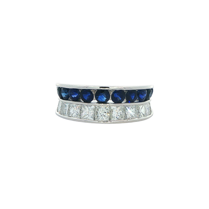 14K White Gold Sapphire 2.00ctw Diamond Ring
