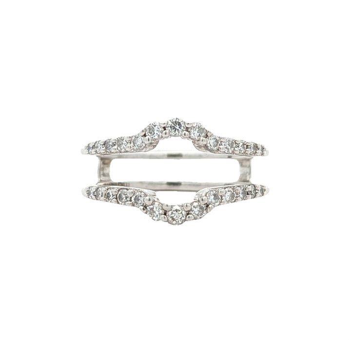 14KT White Gold 1.00ctw Diamond Estate Engagement Ring and Matching Cradle