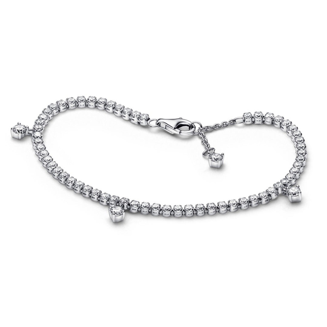 Sterling silver bracelet with clear cubic zirconia