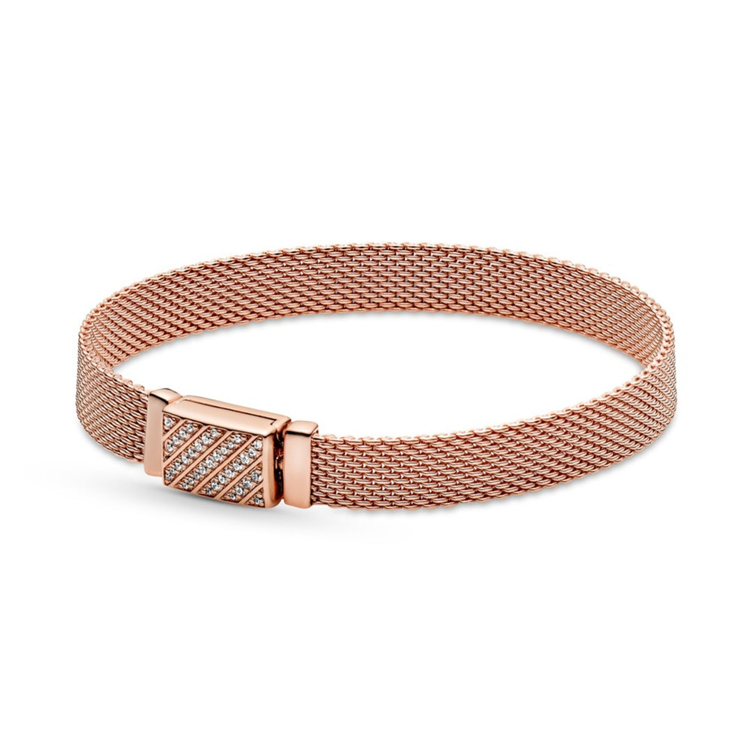 Flat mesh chain Rose bracelet