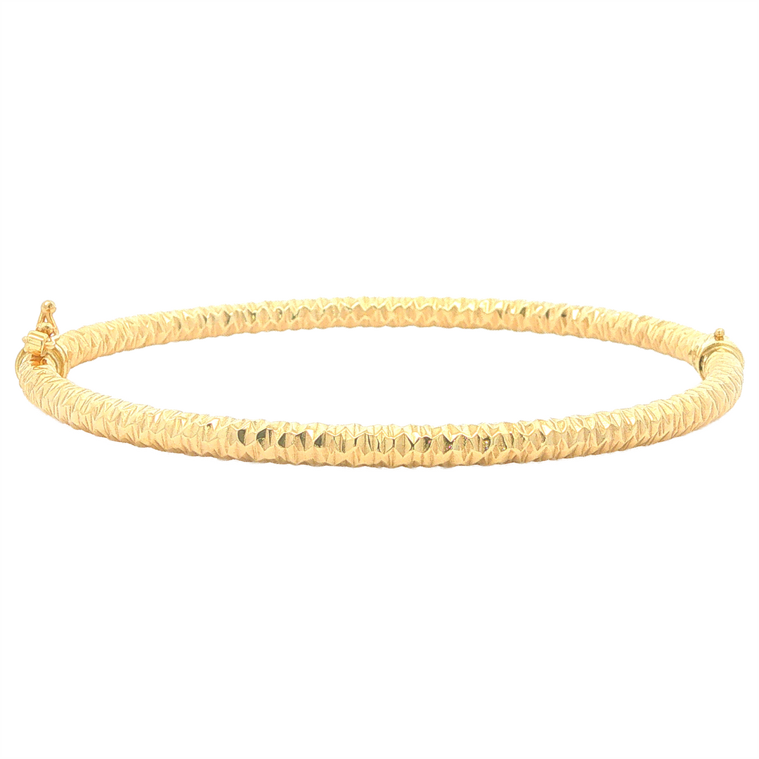 10KT Yellow Gold Diamond Cut Bangle Bracelet