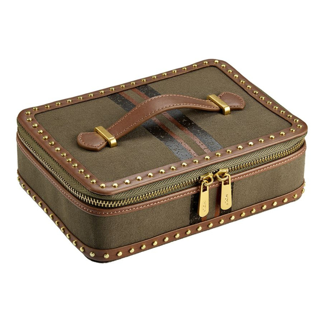 Ida Khaki Travel Zip Jewellery Case