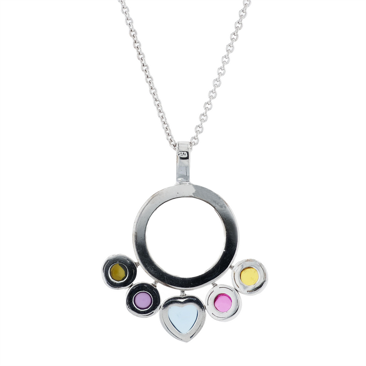 18KT White Gold "Bvlgari Allegra" Estate Pendant and Rolo Chain 18"