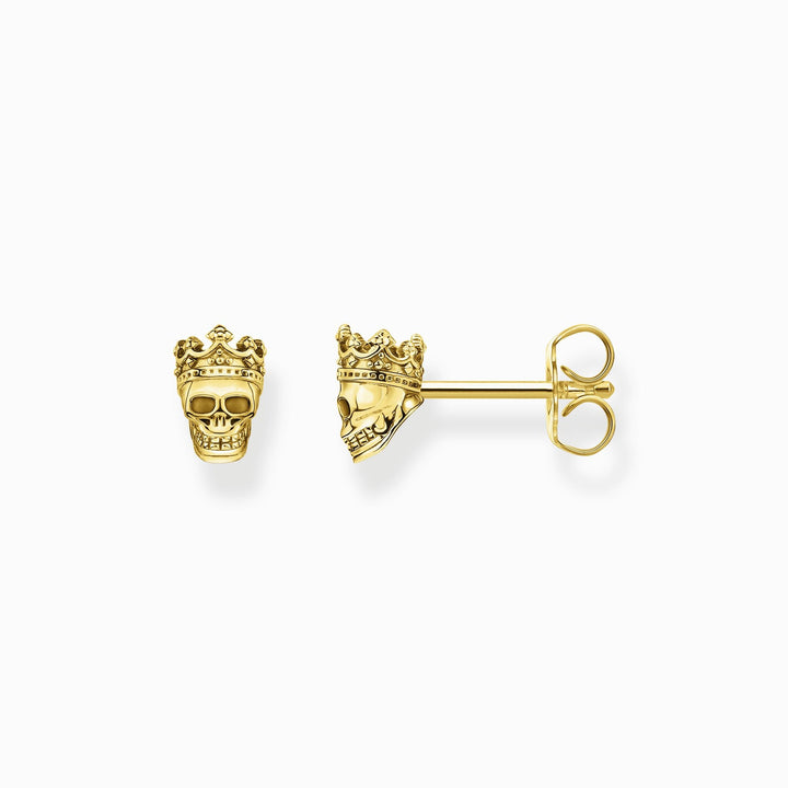 Thomas Sabo Sterling Silver Gold Plated Skull Stud Earrings