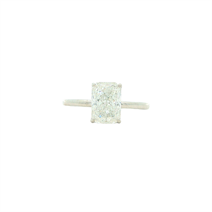 14KT White Gold 2.17ctw Lab Grown Radiant Cut Diamond Engagment Ring with Hidden Halo