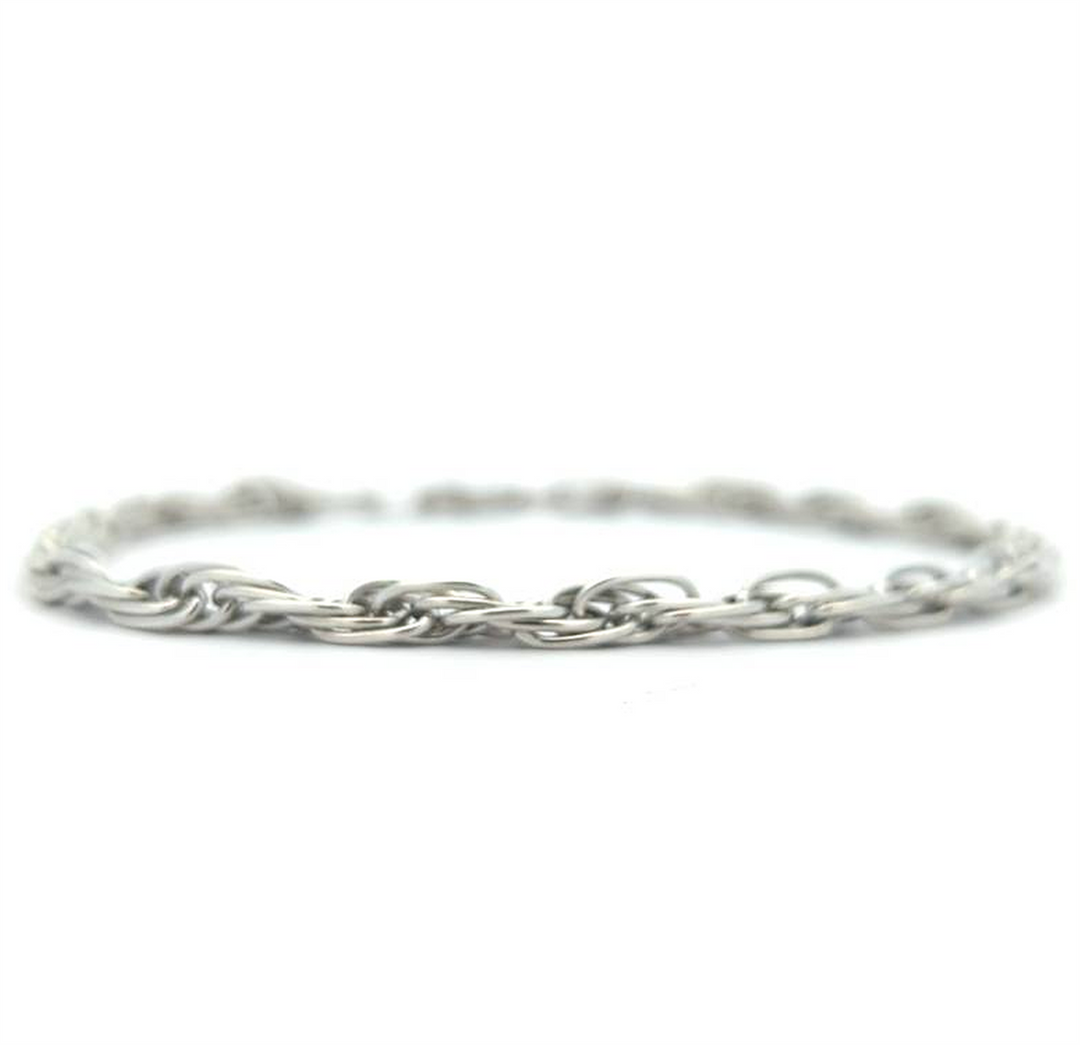 10KT White Gold 7.5" Singapore Bracelet