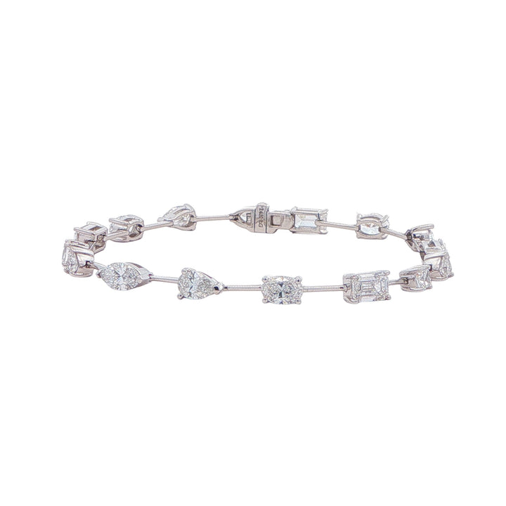 14K White Gold 6.44ctw Lab-Grown Diamond Bracelet