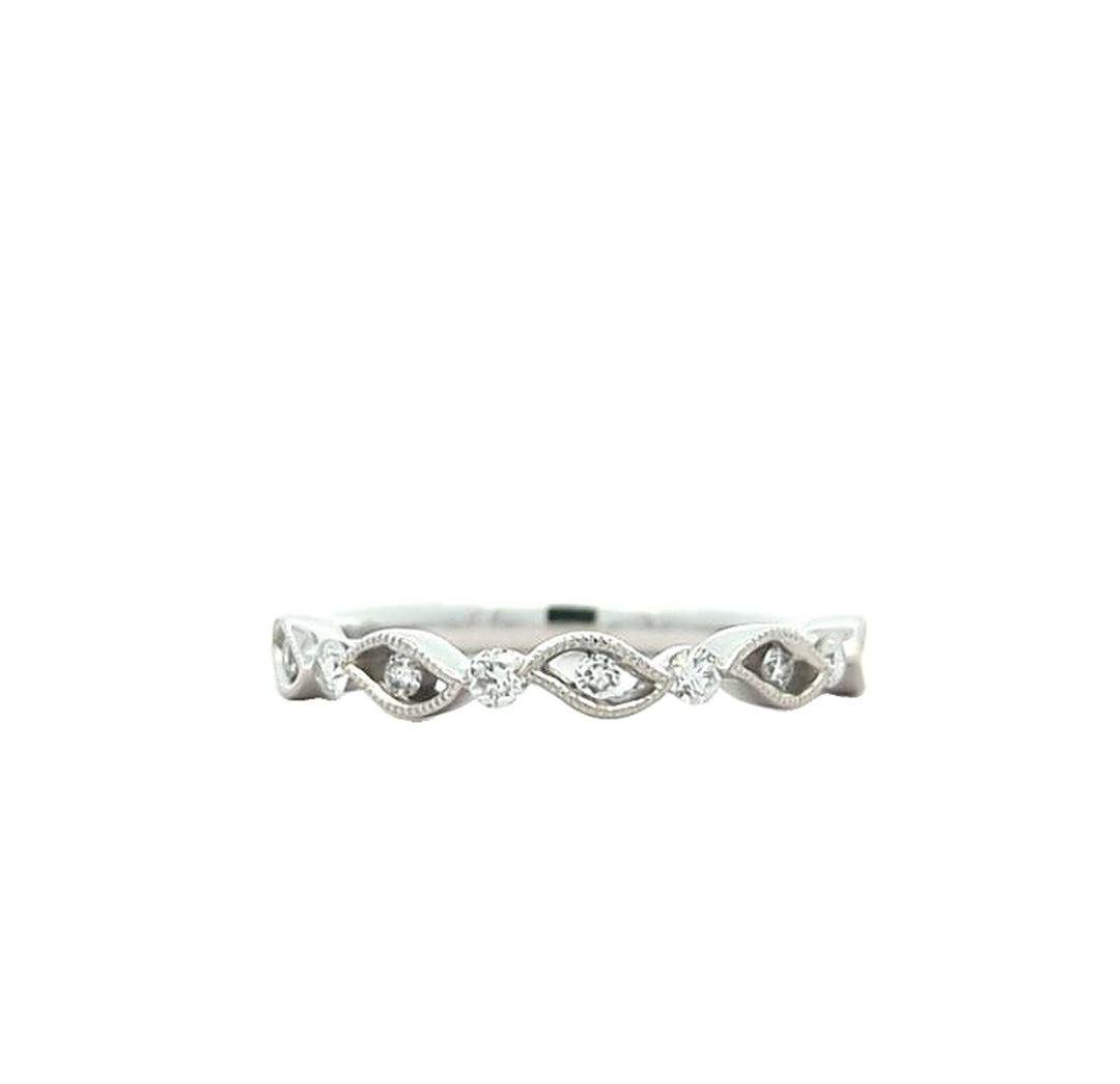 14KT White Gold 0.19ctw Diamond Band