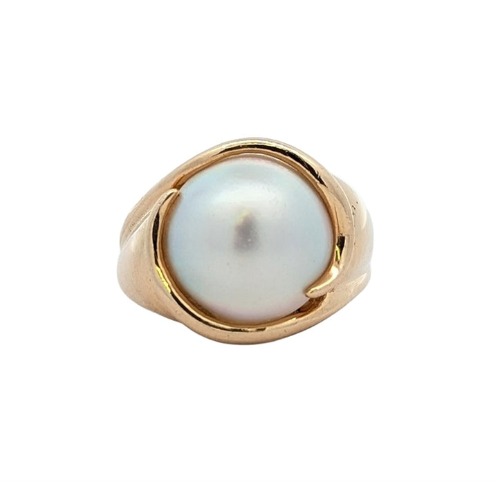 10KT Yellow Gold Mabe Pearl Estate Ring