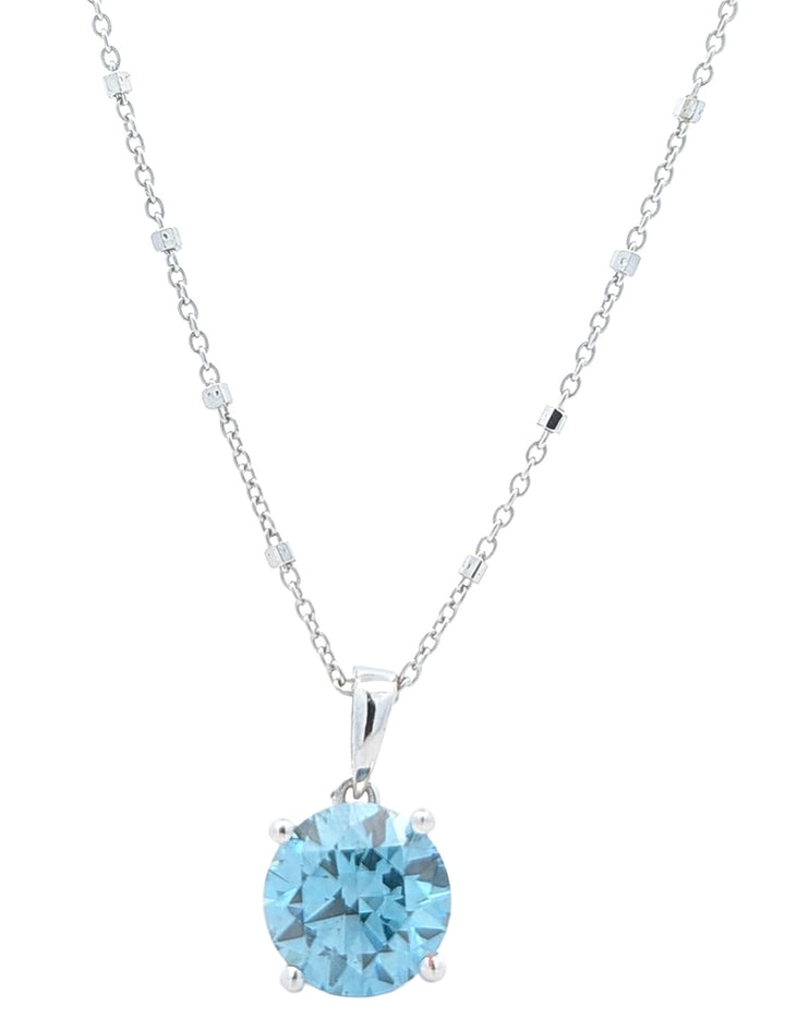 14KT White Gold 2.60ctw Lab Grown Blue Diamond 17" Necklace