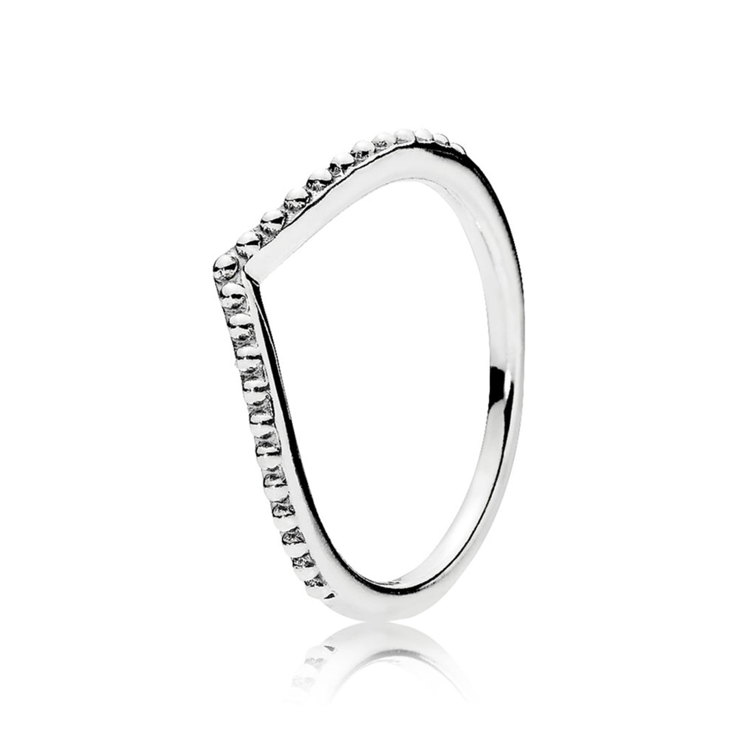 Wishbone silver ring
