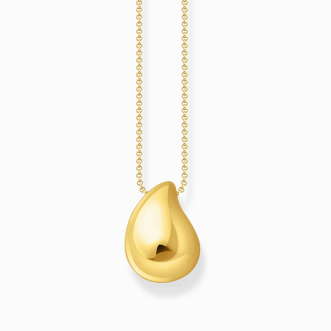Sterling Silver Gold-Plated Necklace With Pendant In Organic Drop-Shape