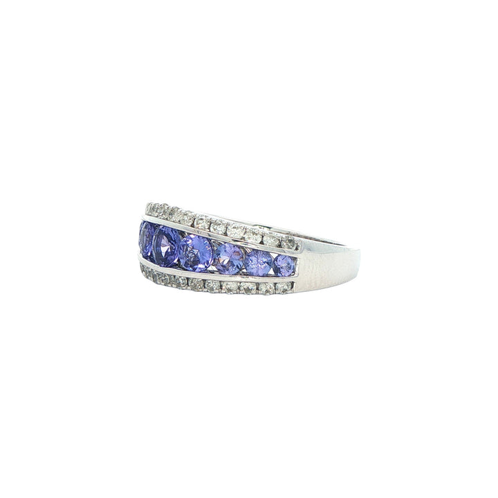 14K White Gold Tanzanite 0.48ctw Diamond Ring