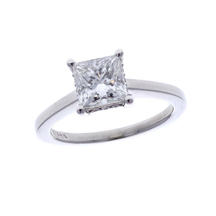 14KT White Gold 1.09ctw Diamond Solitaire Estate Engagement Ring