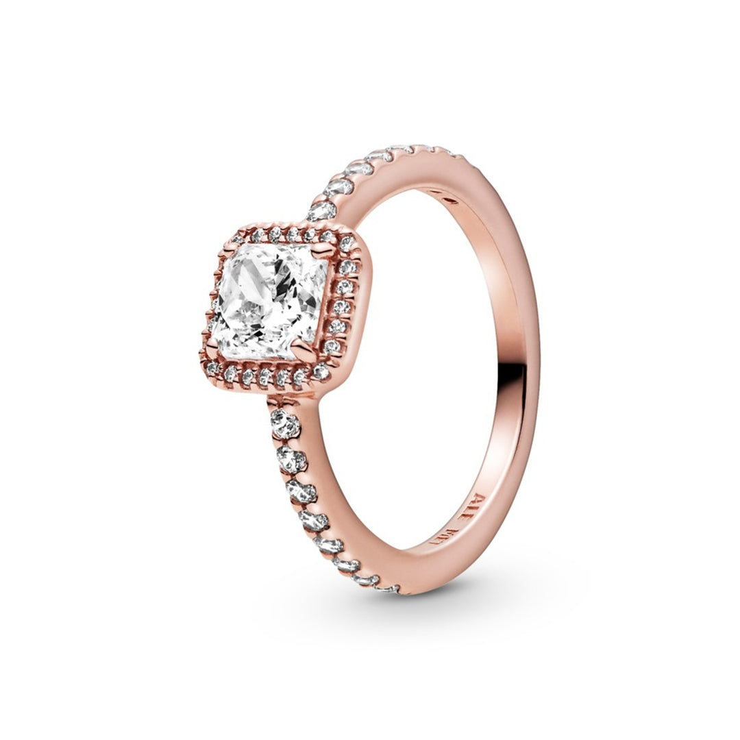 Ring in Rose with clear CZ