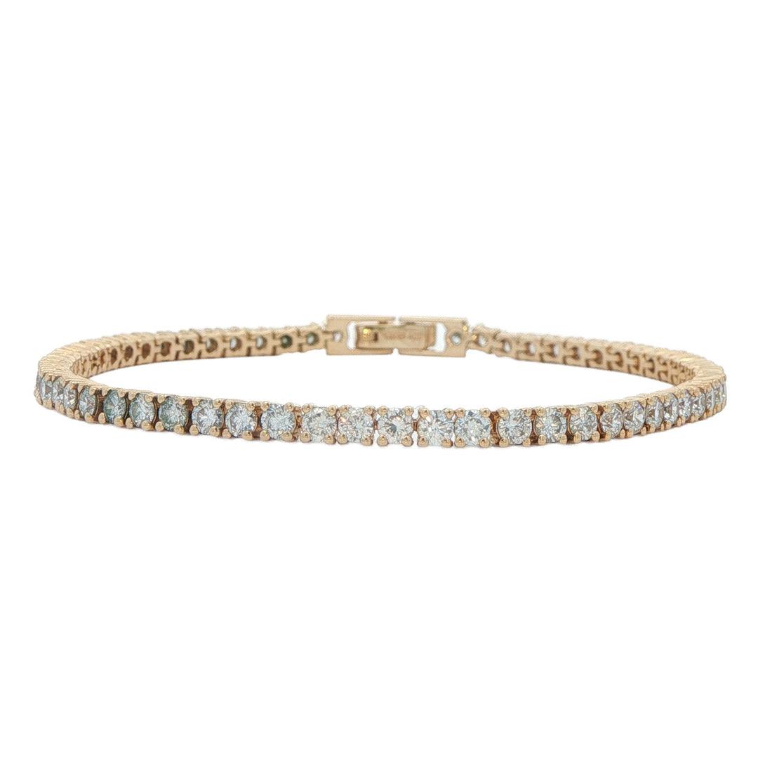 14KT Yellow Gold 3.54ctw Lab Grown Diamond 7" Tennis Bracelet