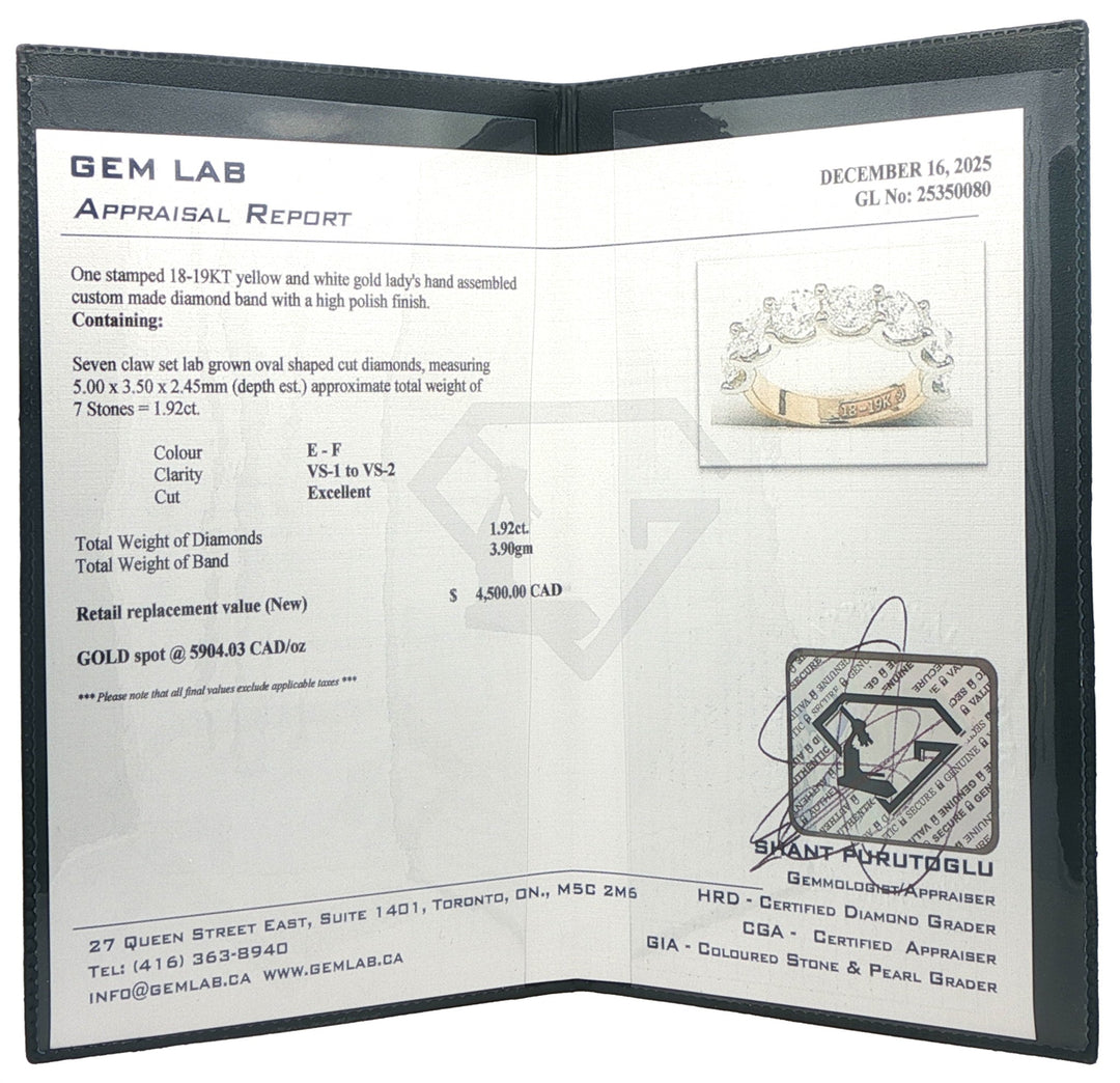 18-19KT Two-Toned 1.92ctw Diamond Band