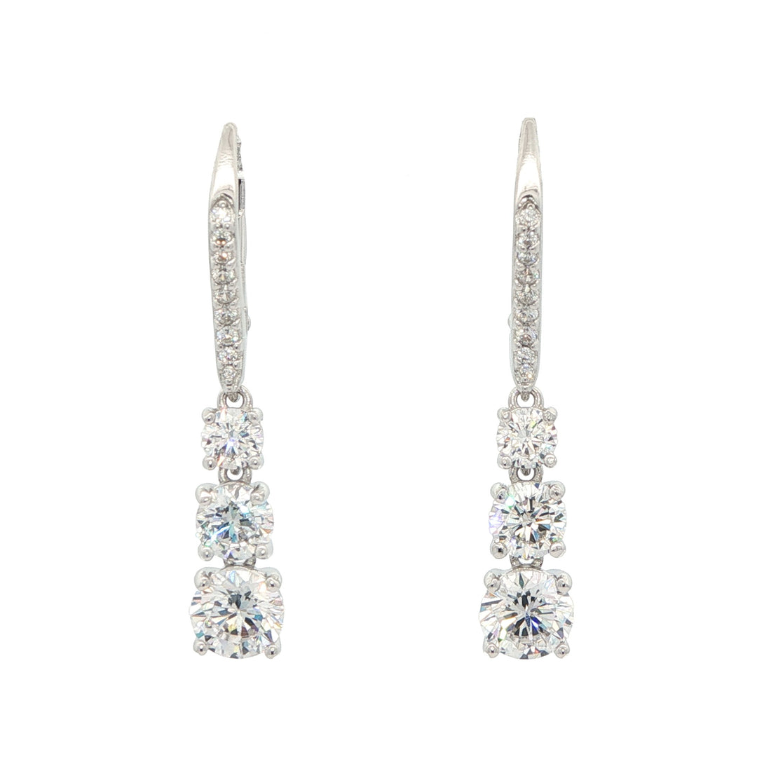 REIGN Sterling Silver Gradual CZ Drop Earrings
