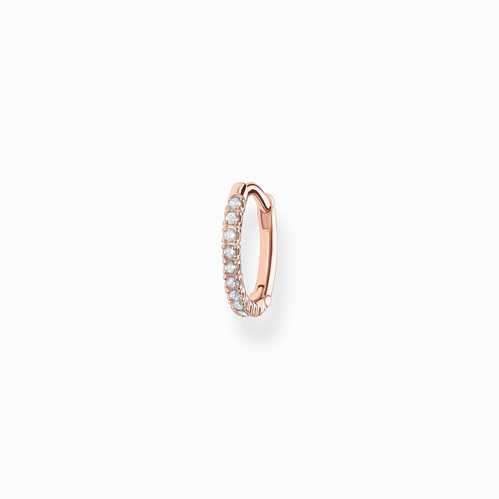 Thomas Sabo Sterling Silver Rose Gold Plated CZ Single Hoop Earring