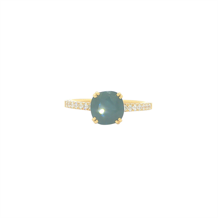 18KT Yellow Gold 1.70ct Sapphire and 0.18cttw Diamond Ring