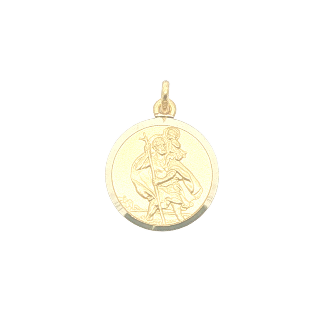 18K St.  Christopher Medallion Pendant
