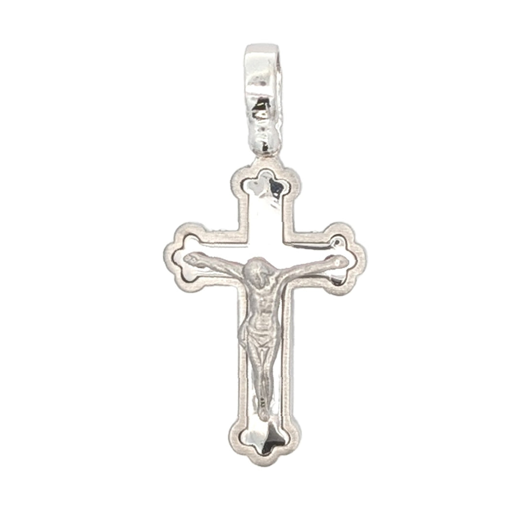 10KT White Gold Cross Pendant