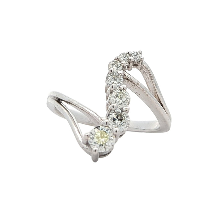 14KT White Gold 0.80ctw Diamond Estate Ring