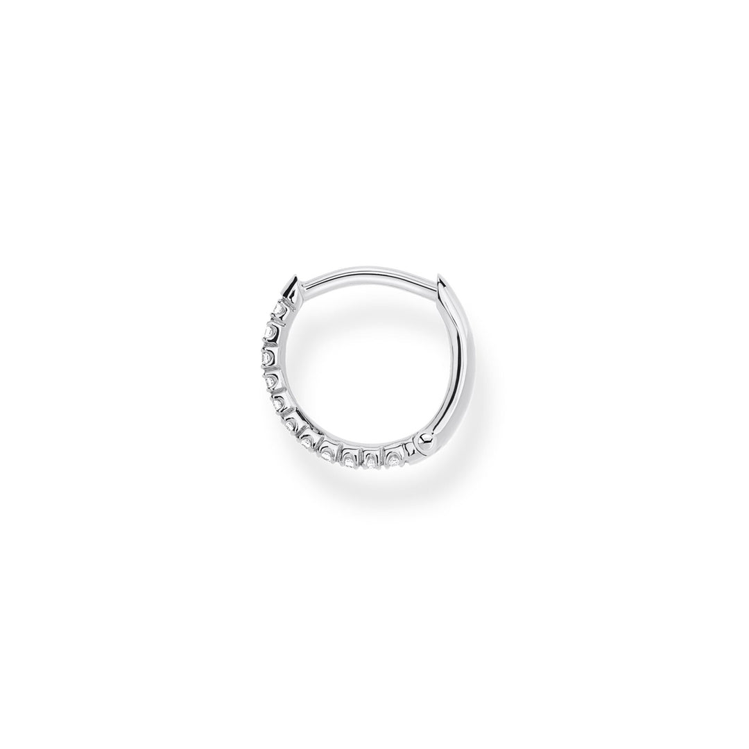 Thomas Sabo Single Sterling Silver Hoop Earring White Stones