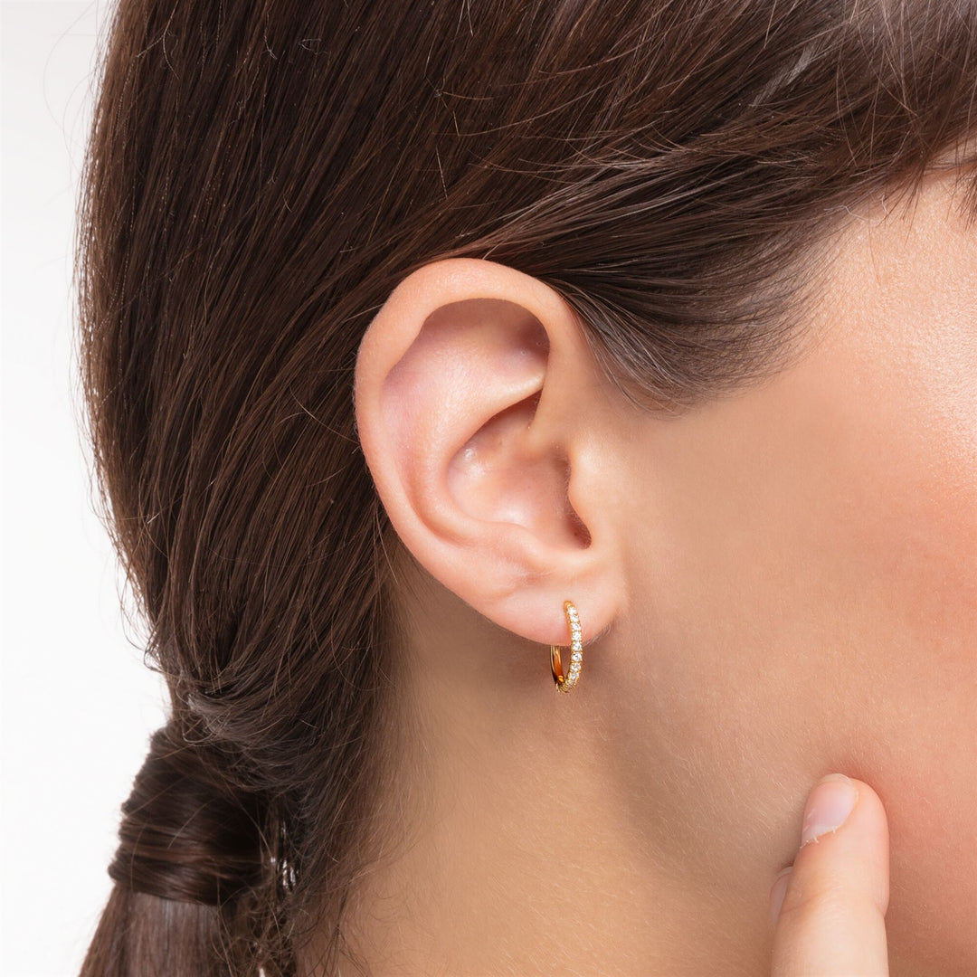 Thomas Sabo Sterling Silver Gold Plated CZ Single Hoop Earring