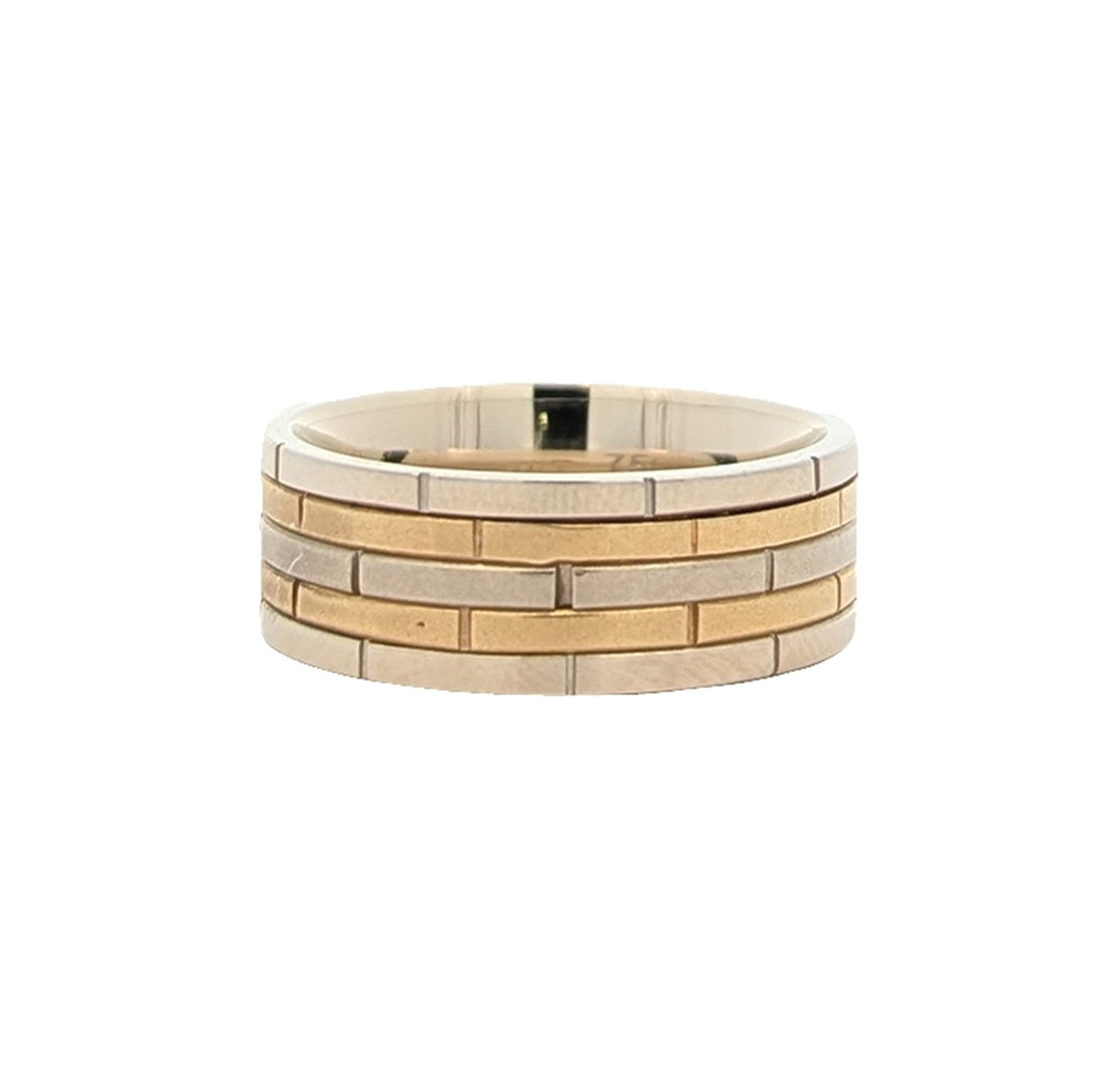 18KT Two-Tone Ladies Patterned Wedding Band