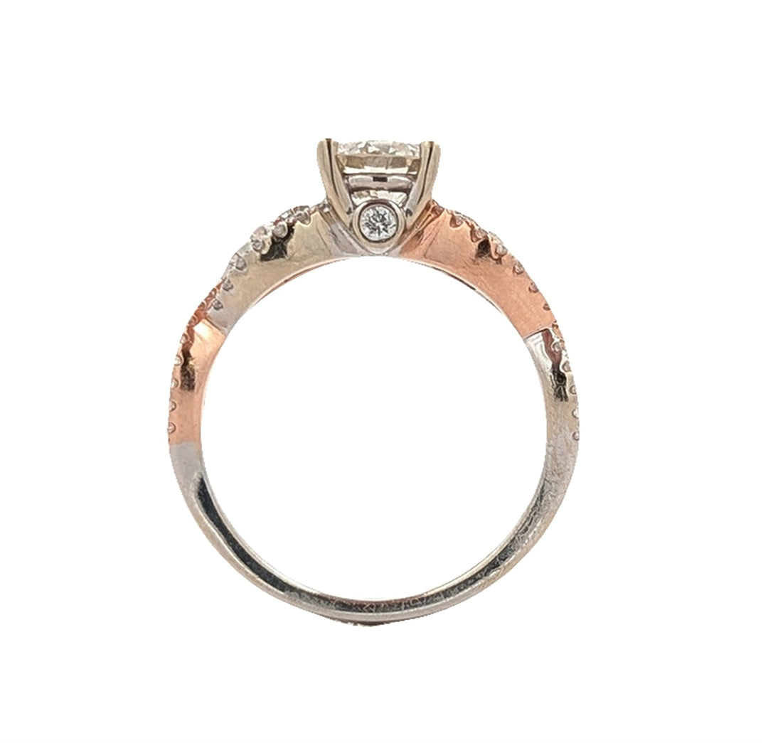 14KT White and Rose Gold 1.62ctw Diamond Engagement Ring and Matching Band