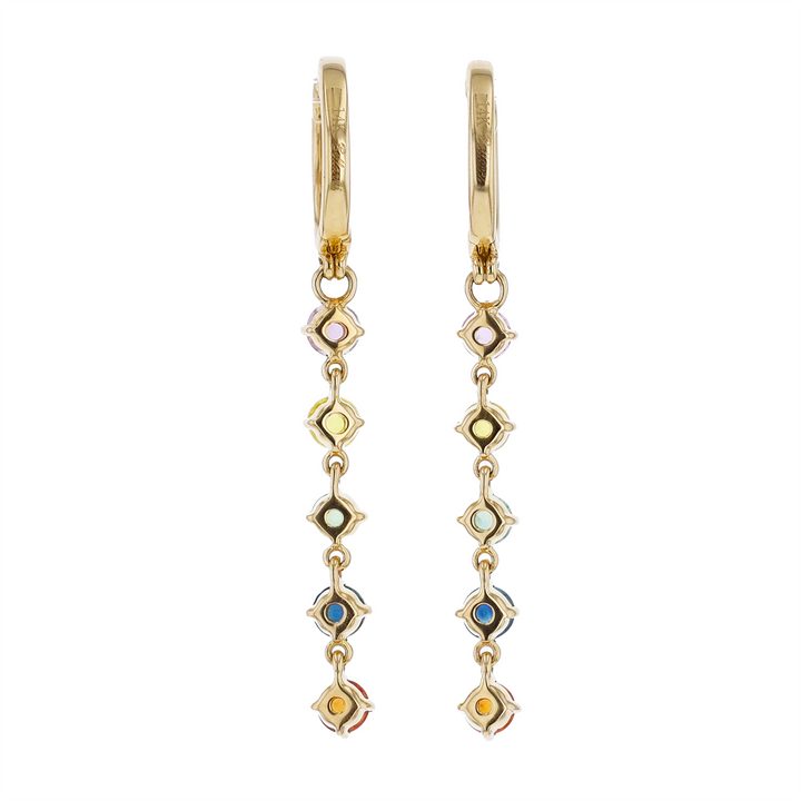 BELLARRI 14KT Yellow Gold Multi-Colour Sapphire Drop Earrings