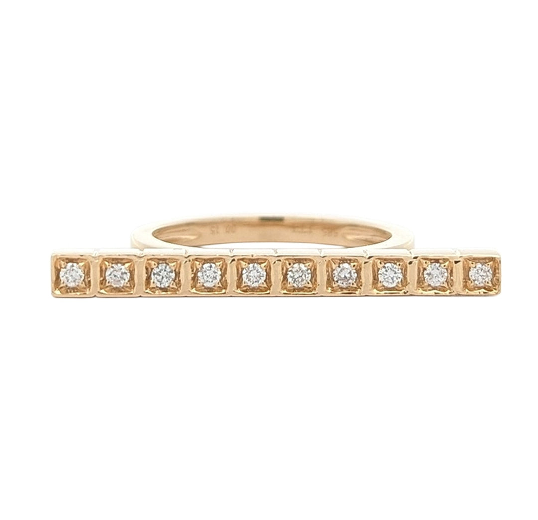 14K Yellow Gold 0.15ctw Diamond Bar Estate Ring