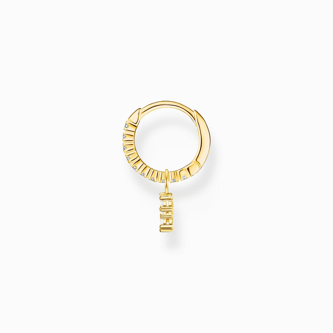 Thomas Sabo Sterling Silver Gold Plated Star Pendant Single Hoop Earring