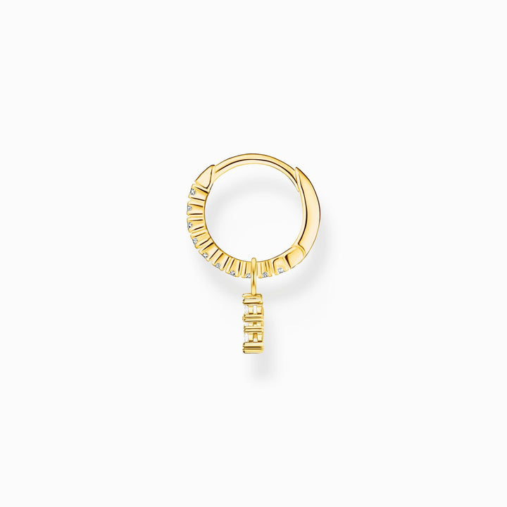 Thomas Sabo Sterling Silver Gold Plated Star Pendant Single Hoop Earring
