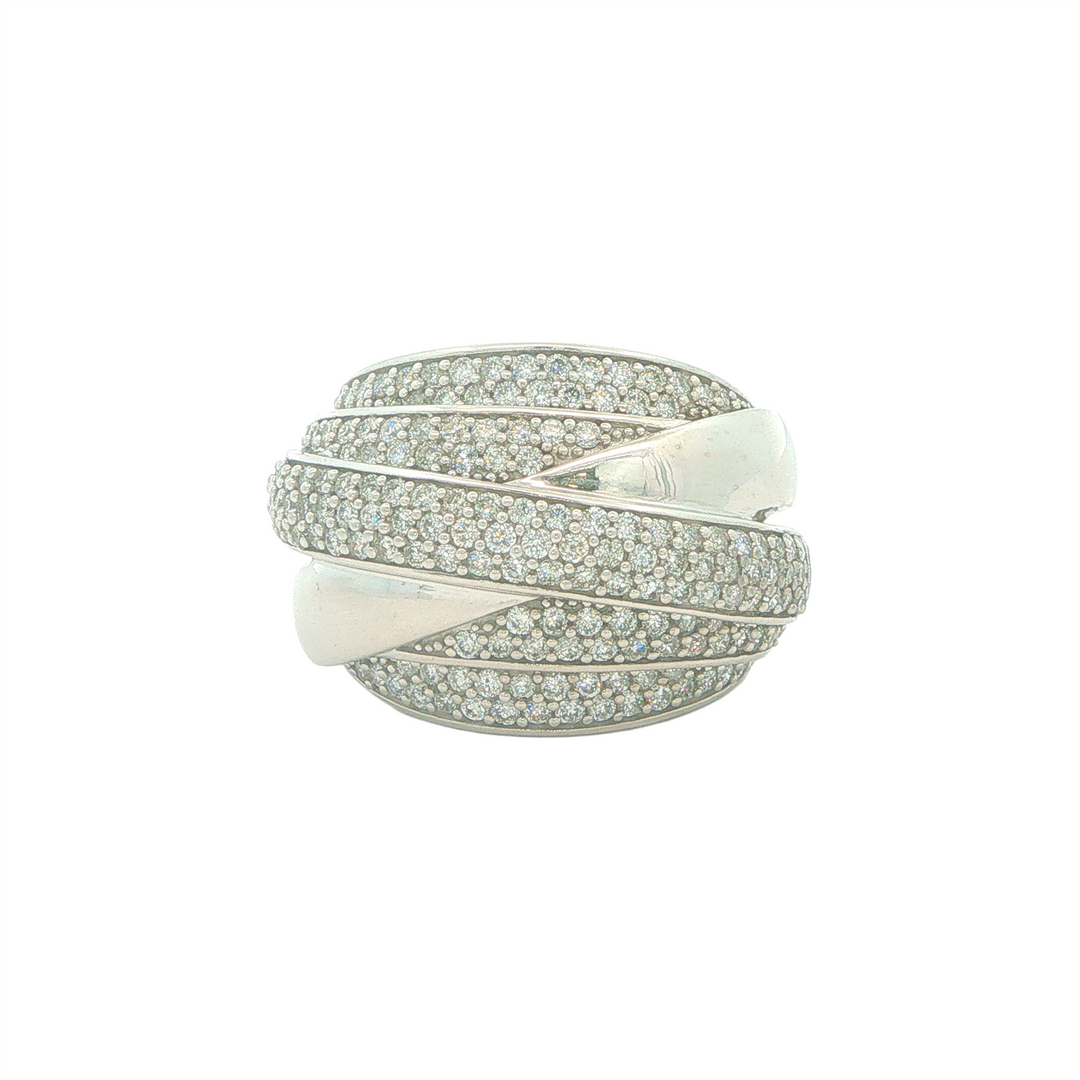 14KT White Gold 2.00cttw Diamond Cluster Estate Ring