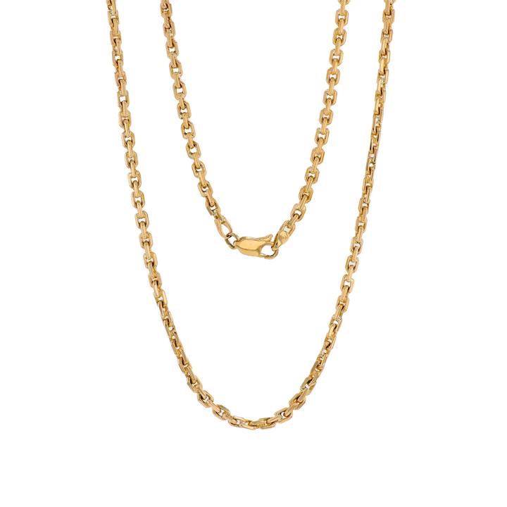 18KT Yellow Gold 3mm Heavy Rolo Link Estate Chain 25"