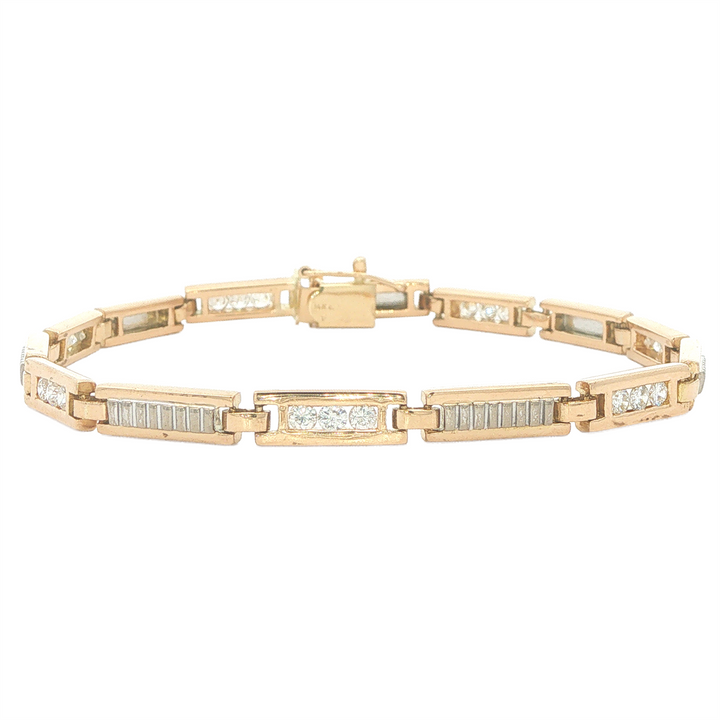 14KT Yellow Gold 0.85tcw Diamond Bracelet 7"
