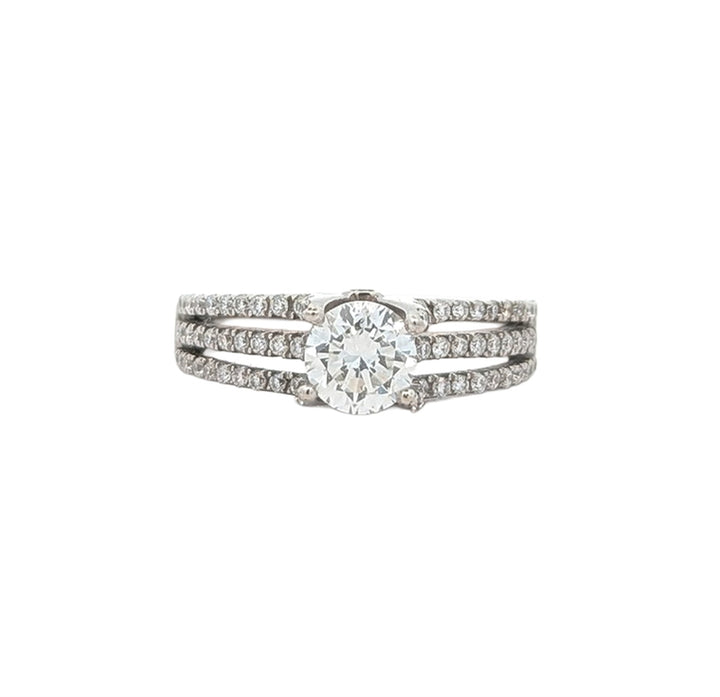 14KT White Gold 1.12ctw Diamond Estate Engagement Ring
