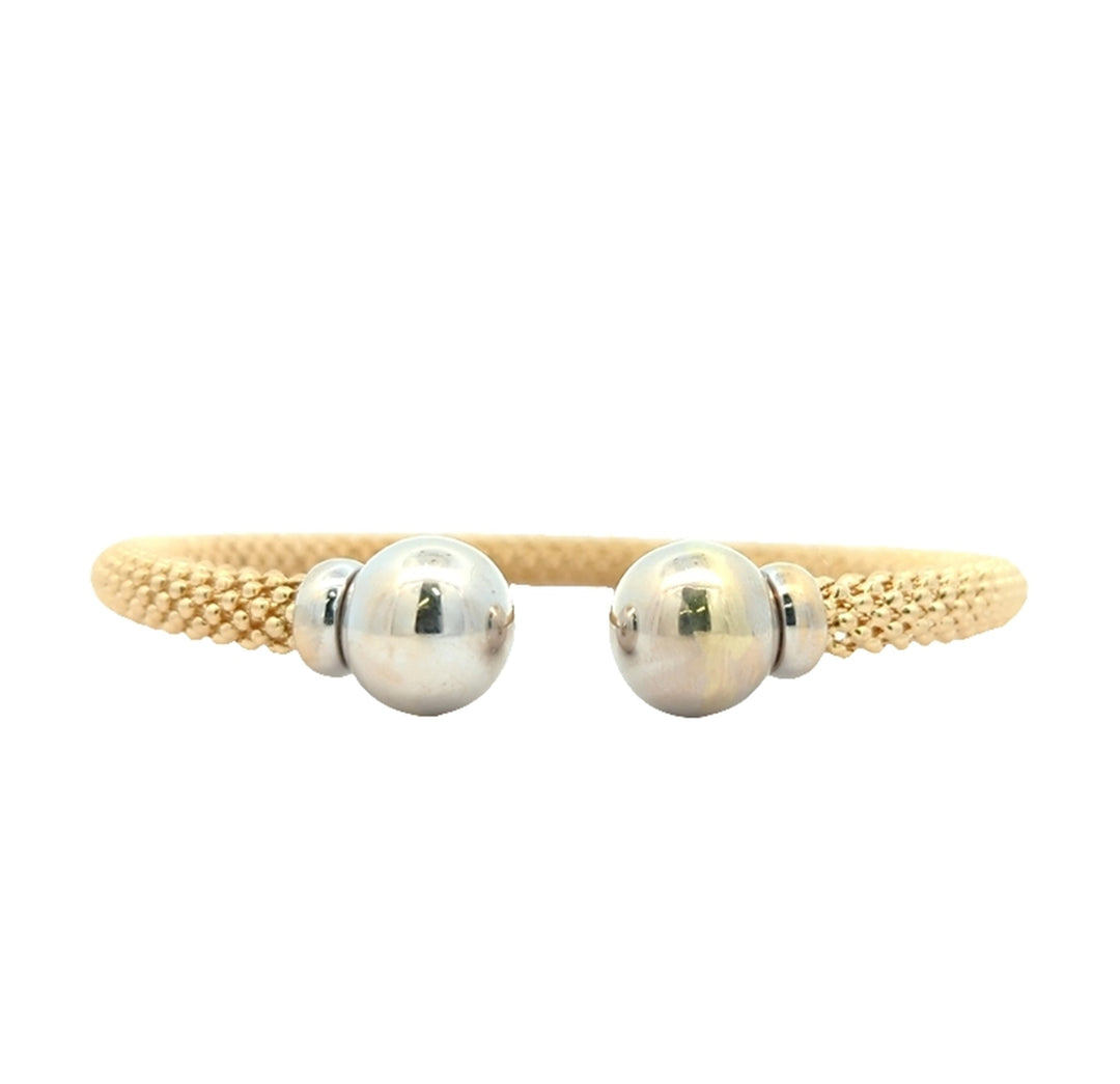 18KT Yellow and White Gold Estate Cuff Bracelet