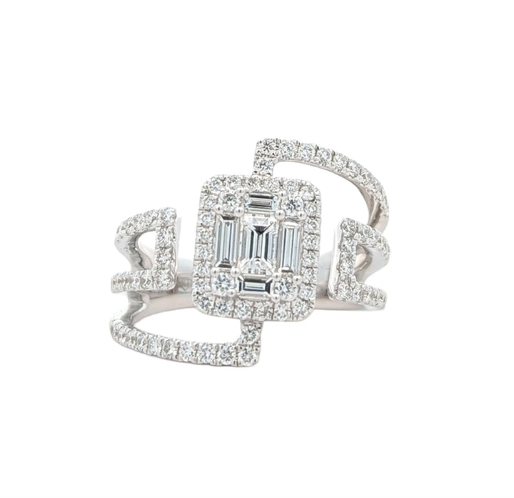 18K White Gold 0.83cttw Diamond Ring