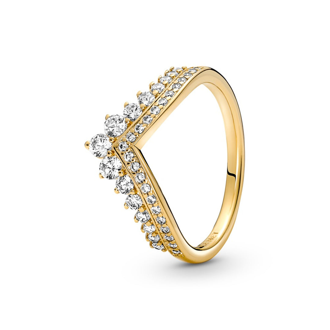 Tiara wishbone 14k gold-plated ring