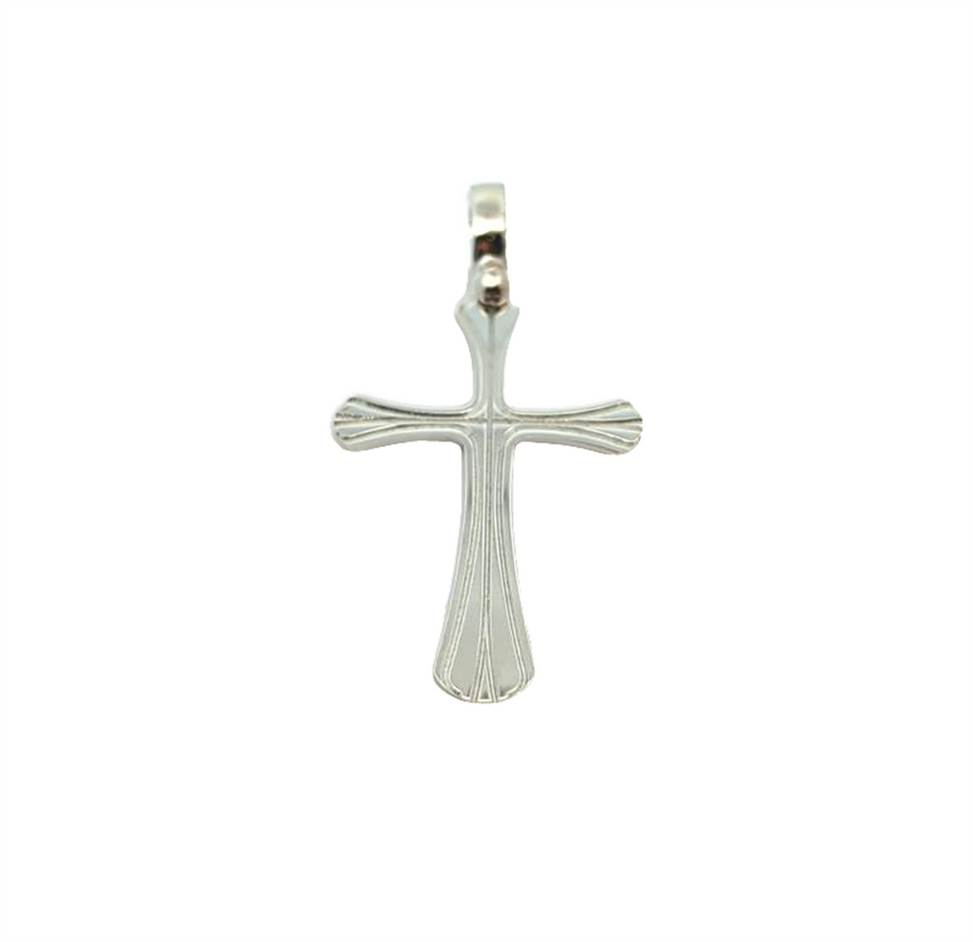 10KT White Gold Fancy Cross Necklace