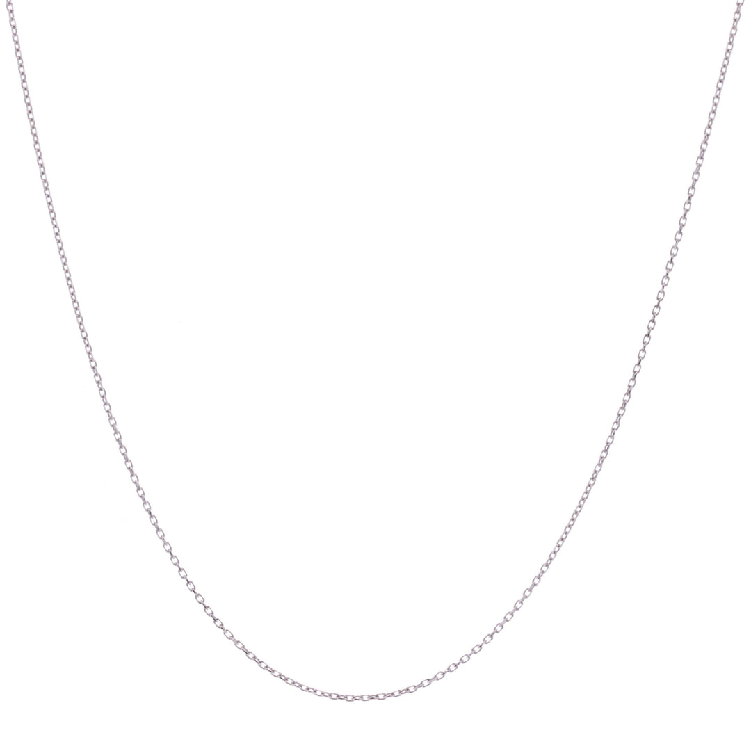 10KT White Gold 16-18" 0.4mm Cable Chain