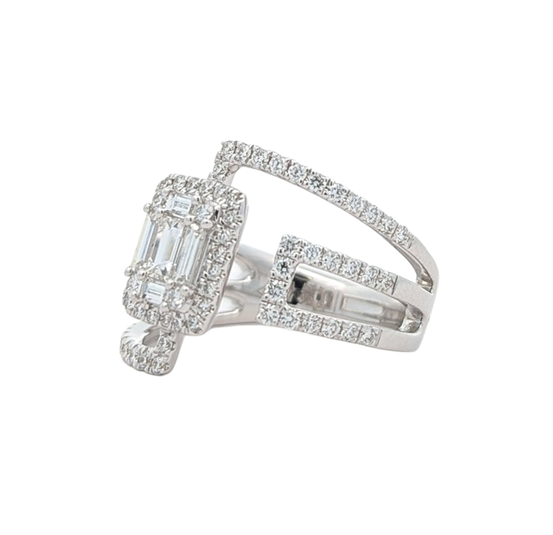 18K White Gold 0.83cttw Diamond Ring