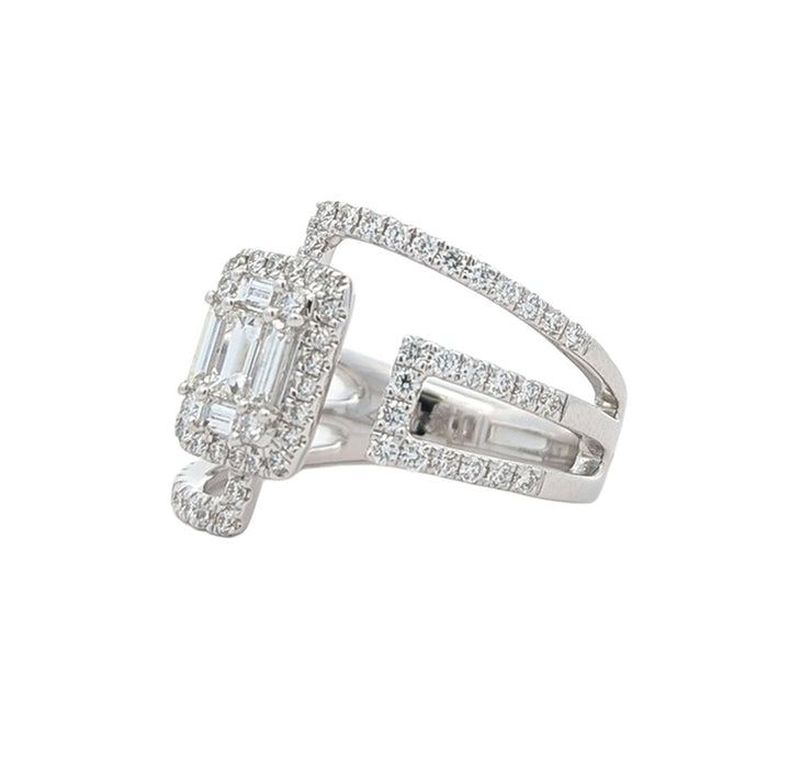 18K White Gold 0.83cttw Diamond Ring